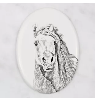 Pintabian - une plaque commémorative avec une photo de cheval, une plaque funéraire avec une impression, une plaque ovale personnalisée de la marque Art-Dog