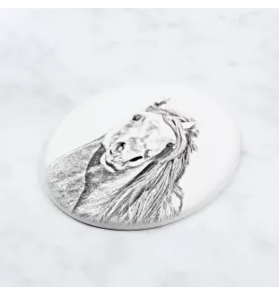 Pintabian - Gedenktafel mit einem Pferdefoto, Grabplatte mit Druck, personalisierte ovale Platte von Art-Dog.