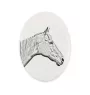 Retired Race Horse - commemorative plaque with a photo of a horse, tombstone plaque with a print, personalized oval plaque by Art-Dog brand