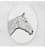 Retired Race Horse - commemorative plaque with a photo of a horse, tombstone plaque with a print, personalized oval plaque by Art-Dog brand