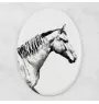 Selle Francais - commemorative plaque with a photo of a horse, tombstone plaque with a print, personalized oval plaque by Art-Dog brand