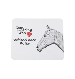 Rennpferd im Ruhestand - Mauspad mit Druck, personalisiertes Mauspad mit Pferd, einzigartiges Gadget für Büroangestellte von Art-Dog.