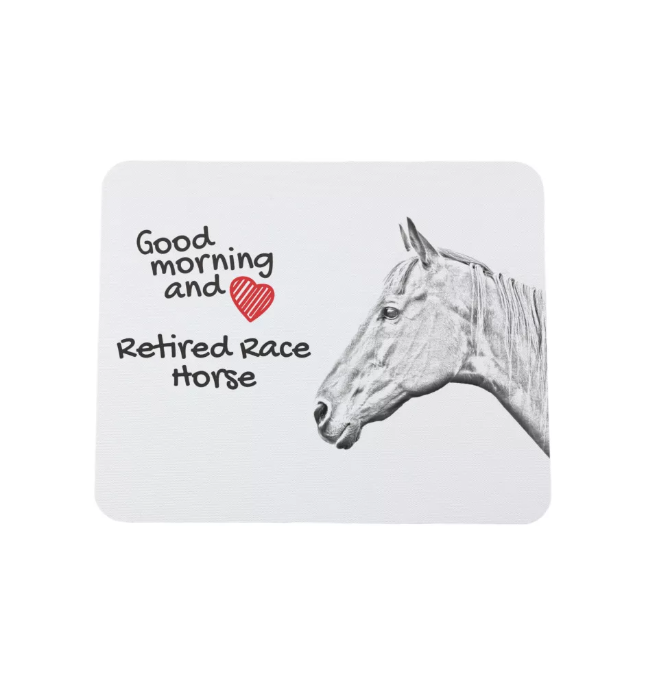 Rennpferd im Ruhestand - Mauspad mit Druck, personalisiertes Mauspad mit Pferd, einzigartiges Gadget für Büroangestellte von Art-Dog.
