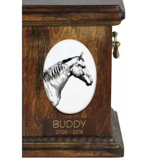 Selle Français - une plaque commémorative avec une photo de cheval, une plaque funéraire avec une impression, une plaque ovale personnalisée de la marque Art-Dog
