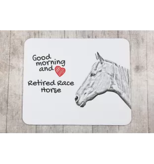 Rennpferd im Ruhestand - Mauspad mit Druck, personalisiertes Mauspad mit Pferd, einzigartiges Gadget für Büroangestellte von Art-Dog.