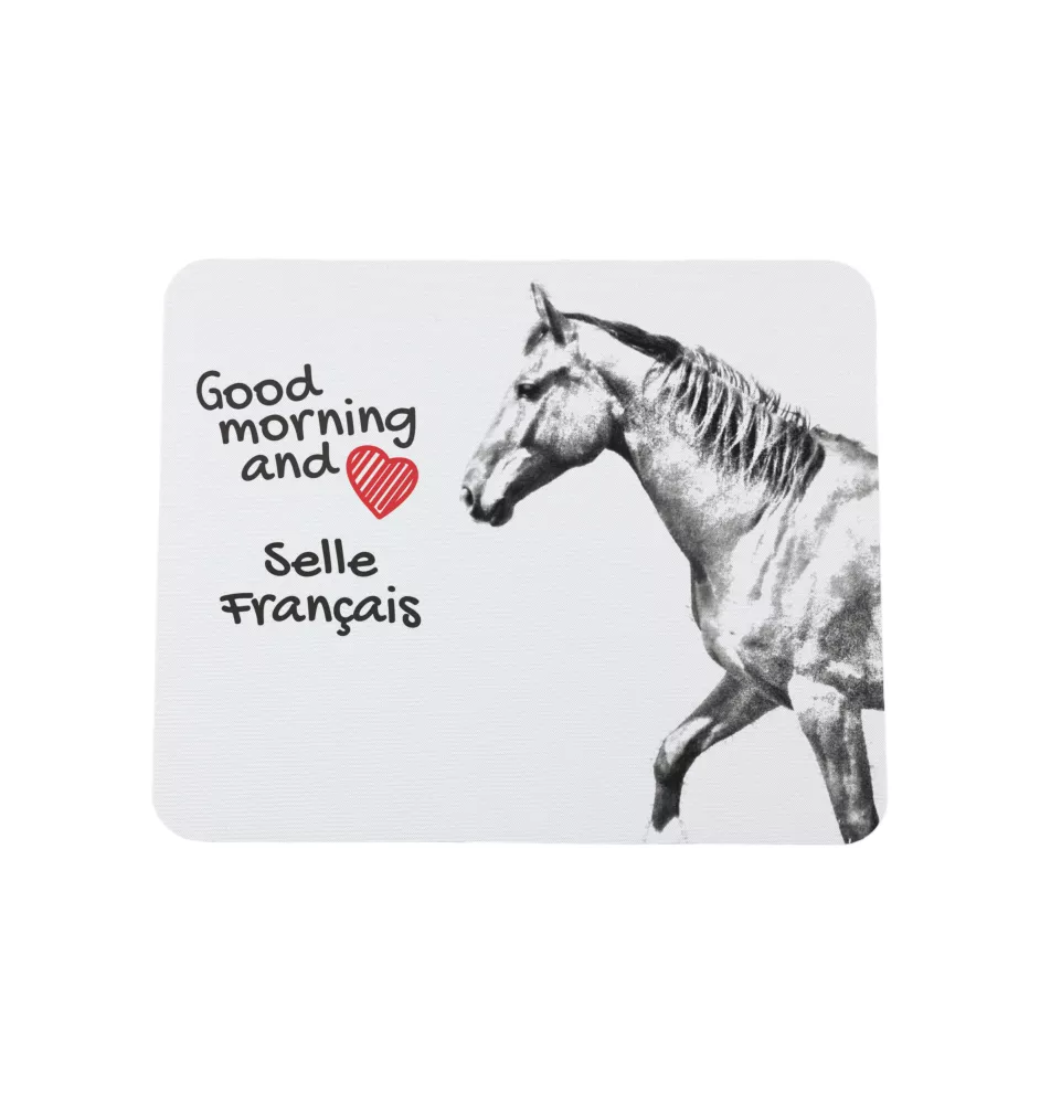 Selle Francais - Mauspad mit Druck, personalisiertes Mauspad mit Pferd, einzigartiges Gadget für Büroangestellte von Art-Dog.