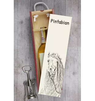 Pintabian - boîte à vin avec un cheval, boîte à alcool avec une illustration, boîte cadeau personnalisée de la marque Art-Dog