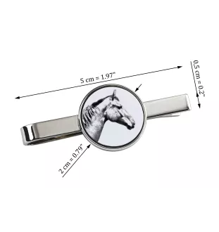 Selle Francais - tie clip with a horse, personalized tie clip, a unique gift for a man from the Art-Dog brand