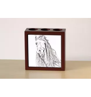 Pintabian - porte-stylo avec un cheval, organiseur de bureau avec impression, décoration de bureau personnalisée de la marque Art-Dog