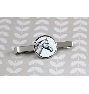 Selle Francais - tie clip with a horse, personalized tie clip, a unique gift for a man from the Art-Dog brand