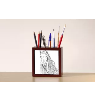 Pintabian - porte-stylo avec un cheval, organiseur de bureau avec impression, décoration de bureau personnalisée de la marque Art-Dog