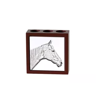 Rennpferd im Ruhestand - Stifthalter mit Pferd, Schreibtischorganizer mit Aufdruck, personalisierte Schreibtischdekoration der Marke Art-Dog