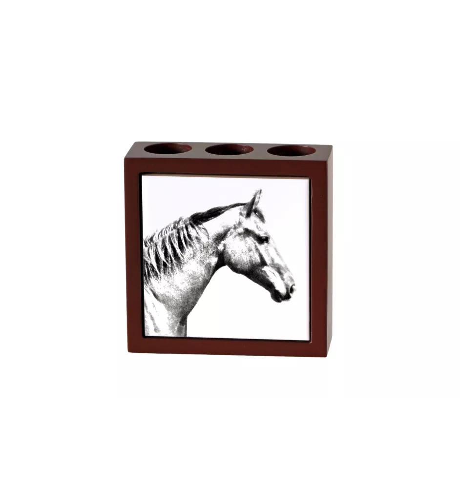 Selle Français - porte-stylo avec un cheval, organiseur de bureau avec impression, décoration de bureau personnalisée de la marque Art-Dog