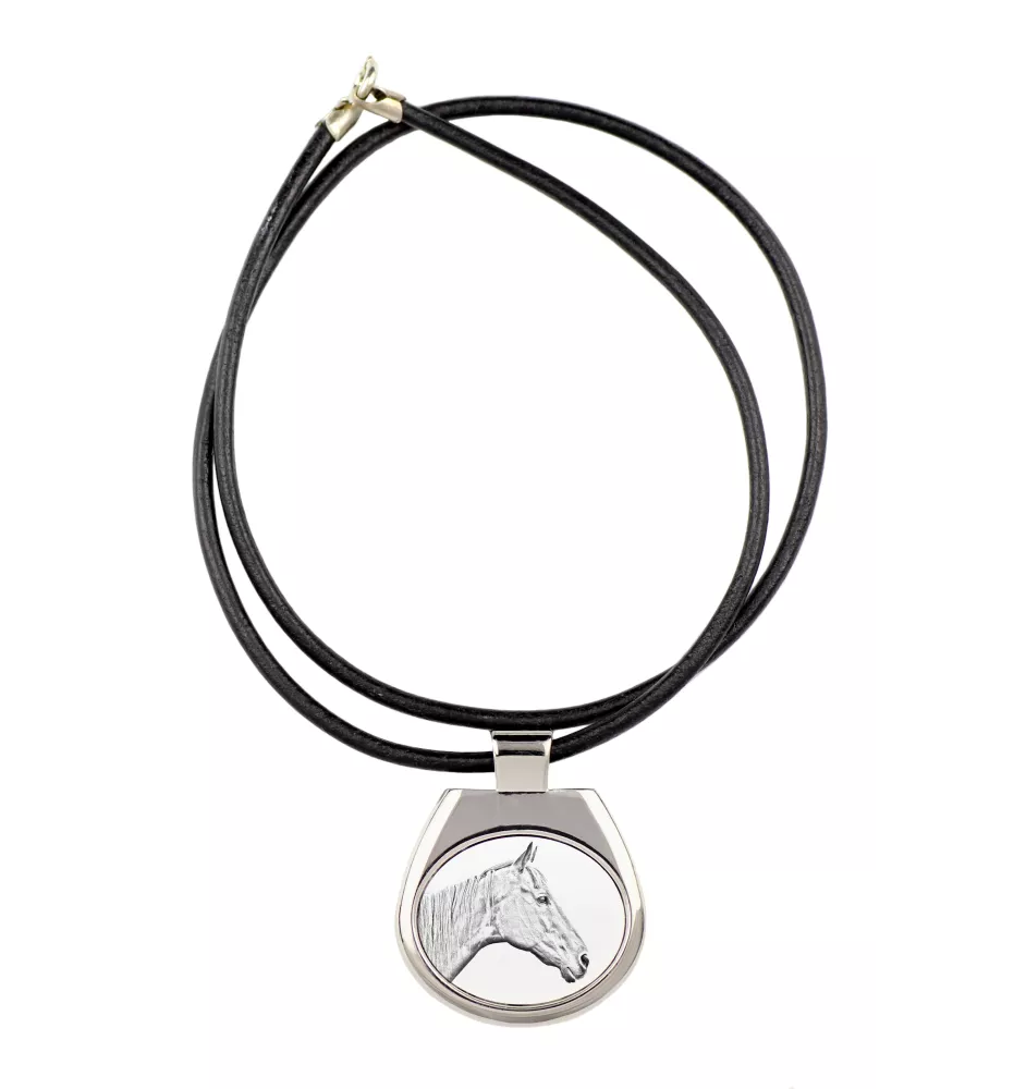 Retired Race Horse - horse necklace, personalized pendant with a photo, unique necklace for women and men by Art-Dog brand