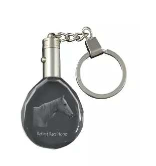Rennpferd im Ruhestand - pendant with a picture of a horse, crystal key ring in a gift box, unique gift by Art-Dog brand