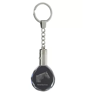 Rennpferd im Ruhestand - pendant with a picture of a horse, crystal key ring in a gift box, unique gift by Art-Dog brand
