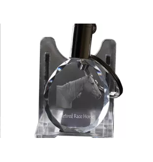 Rennpferd im Ruhestand - pendant with a picture of a horse, crystal key ring in a gift box, unique gift by Art-Dog brand