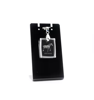 Selle Français - Crystal pendant with horse, photo necklace, unique jewellery by Art-Dog