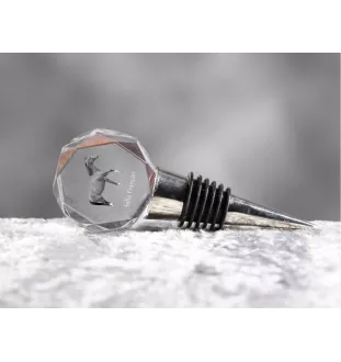 Selle Francais - Bottle stopper, crystal wine stopper with picture of a horse, personalised gift for bartender by Art-Dog brand