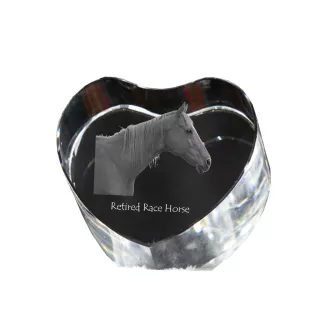Retired Race Horse serce kryształowe z koniem Art-Dog