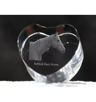 Rennpferd im Ruhestand - Pferdefoto im Kristall, Kristallherz, einzigartiger Bilderrahmen der Marke Art-Dog
