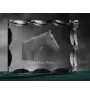 Cheval de course à la retraite - Kristall mit einem Pferdebild, Glasstatuette mit einem Bild, einzigartiger Bilderrahmen der Marke Art-Dog
