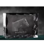 Rennpferd im Ruhestand - crystal with a picture of a horse, glass statuette with a picture, unique frame with a picture from Art-Dog brand