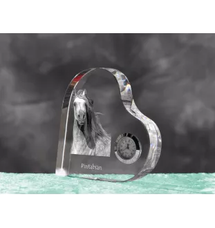 Pintabian - Kristalluhr mit einem Pferdebild, Herzregal-Uhr, personalisierte Standuhr der Marke Art-Dog