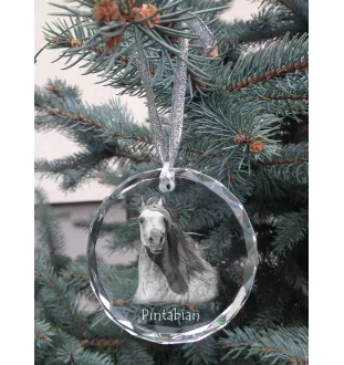 Pintabian - crystal bauble with a photo, horse photo in crystal, personalized Christmas tree ornament by Art-Dog brand