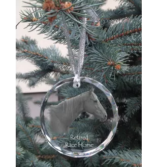 Rennpferd im Ruhestand - Kristallkugel mit einem Foto, Pferdefoto im Kristall, personalisierter Weihnachtsbaumanhänger von der Marke Art-Dog