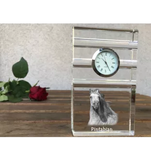 Pintabian - horloge en verre avec photo, photo de cheval dans un cristal, horloge de bureau personnalisée de la marque Art-Dog