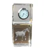 Selle Français - montre en cristal avec photo, photo de cheval dans le cristal, horloge de bureau personnalisée de la marque Art-Dog