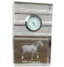 Selle Français - horloge en verre avec photo, photo de cheval dans un cristal, horloge de bureau personnalisée de la marque Art-Dog
