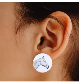 Cheval de course à la retraite - boucles d'oreilles votre photo, fait main, bijoux fabriqués à la main de la marque Art-Dog