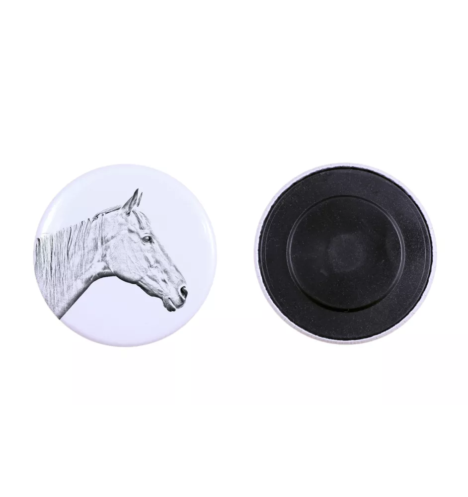 Cheval de course à la retraite - aimant avec cheval, empreinte exceptionnelle de cheval de la marque Art-Dog