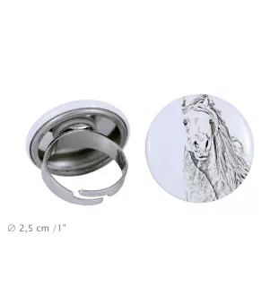 Pintabian - Bague de collection avec l'image d'un cheval, produit fait à la main, marque Art-Dog