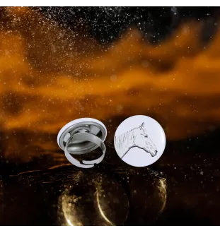 Cheval de course à la retraite - Bague de collection avec l'image d'un cheval, produit fait à la main, marque Art-Dog