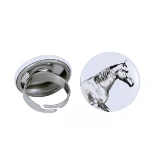 Selle Francais - collector's ring with a horse portrait, handmade product, Art-Dog brand