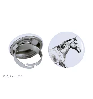 Selle Francais - collector's ring with a horse portrait, handmade product, Art-Dog brand