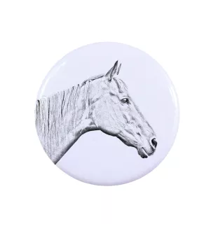 Cheval de course à la retraite ornement de chemise, broche pour sac, cadeau idéal avec la possibilité d'ajouter votre propre graphisme de la marque Art-Dog