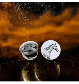 Selle Francais - collector's ring with a horse portrait, handmade product, Art-Dog brand