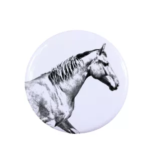 Selle Français ornement de chemise, broche pour sac, cadeau idéal avec la possibilité d'ajouter votre propre graphisme de la marque Art-Dog