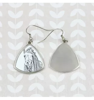 Pintabian - boucles d'oreilles avec un cheval, boucles d'oreilles pendantes avec une image, bijoux personnalisés avec l'impression de la marque Art-Dog