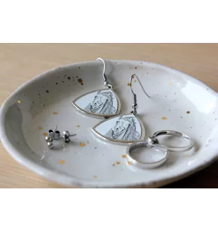 Pintabian - boucles d'oreilles avec un cheval, boucles d'oreilles pendantes avec une image, bijoux personnalisés avec l'impression de la marque Art-Dog