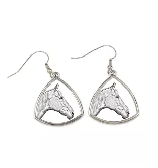 Rennpferd im Ruhestand - Pferdeohrringe, hängende Ohrringe mit einem Bild, personalisierter Schmuck mit dem Aufdruck der Marke Art-Dog