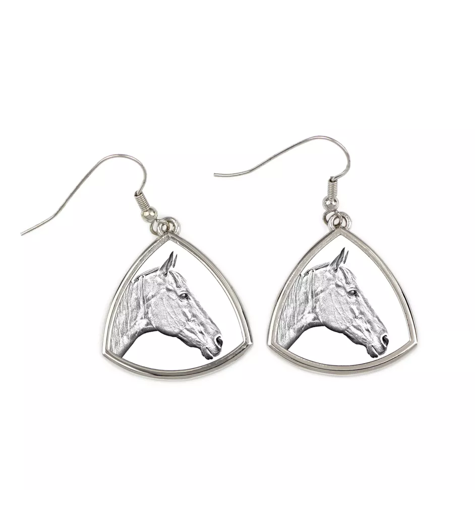 Cheval de course à la retraite - boucles d'oreilles avec un cheval, boucles d'oreilles pendantes avec une image, bijoux personnalisés avec l'impression de la marque Art-Dog