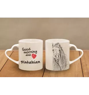 Pintabian - cup with a dog, adorable cup with a heart-shaped handle, universal gift from the Art-Dog brand