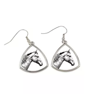 Selle Francais - earrings with a horse, hanging earrings with a picture, personalized jewelry with Art-Dog brand print