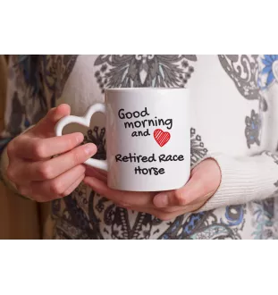 Cheval de course à la retraite - tasse avec chien, une tasse adorable avec une anse en forme de cœur, un cadeau universel de la marque Art-Dog