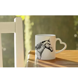 Selle Francais - Tasse mit Hund, entzückende Tasse mit herzförmigem Henkel, universelles Geschenk der Marke Art-Dog